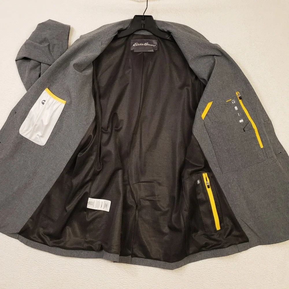 Eddie Bauer Ultimate Voyager Travel Blazer Men 44 Gray Travel Sport Coat Stretch